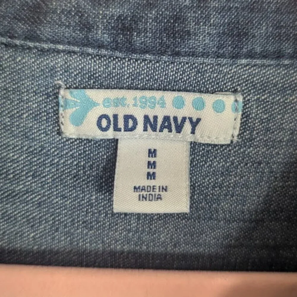 Old Navy Girls Denim Long Sleeve Shirt Dress | Size M (8)